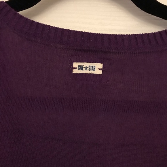 Purple V-neck lightweight sweater. Purple. - Picture 4 of 4